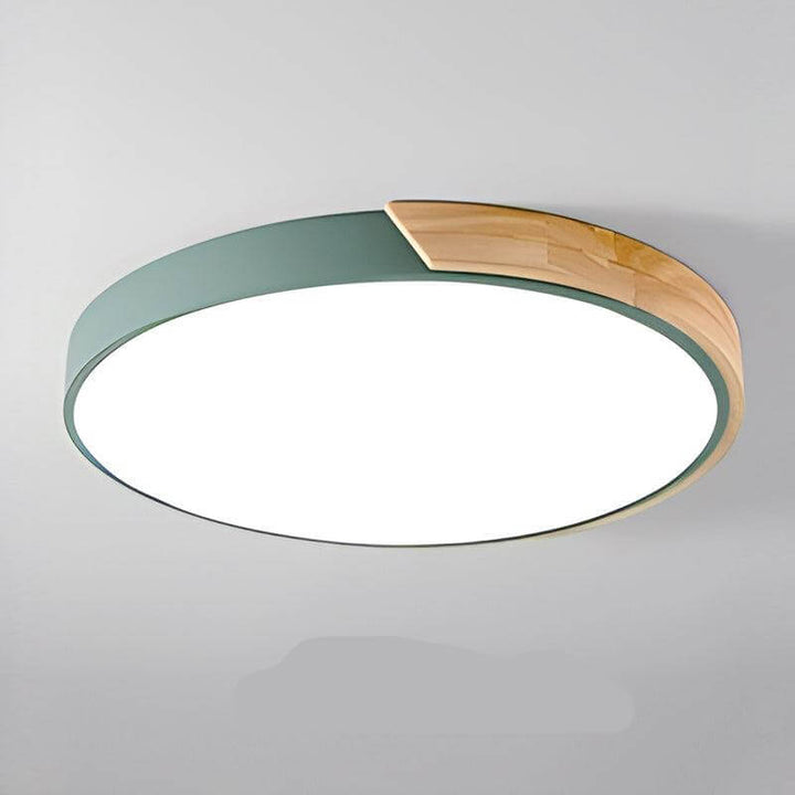 Plafonnier LED rond en bois moderne