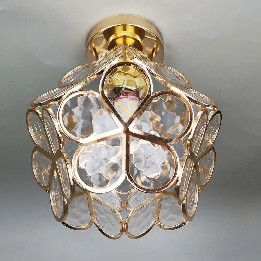 Blumen Design Glas Deckenleuchte Flur