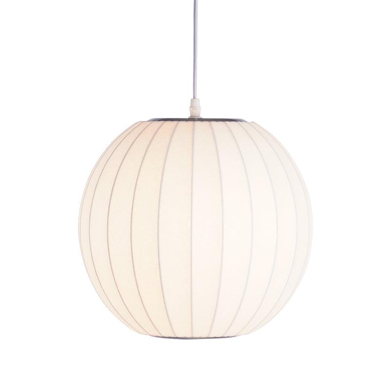 Lampe suspendue moderne blanche - soie et acier