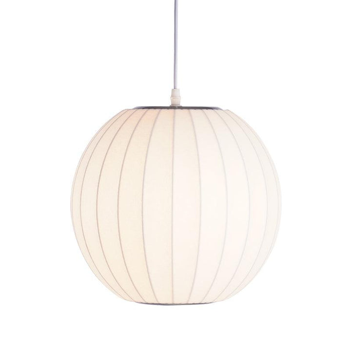 Lampe suspendue moderne blanche - soie et acier