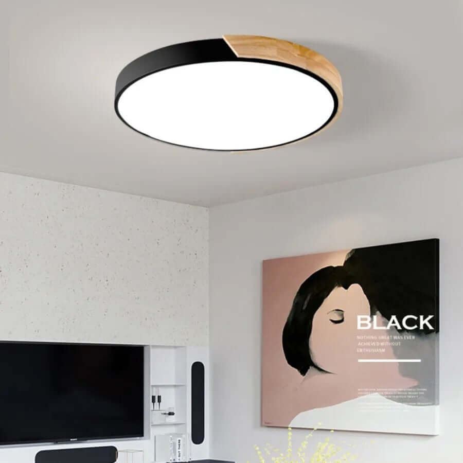 LED Deckenleuchte Holz Rund Modern