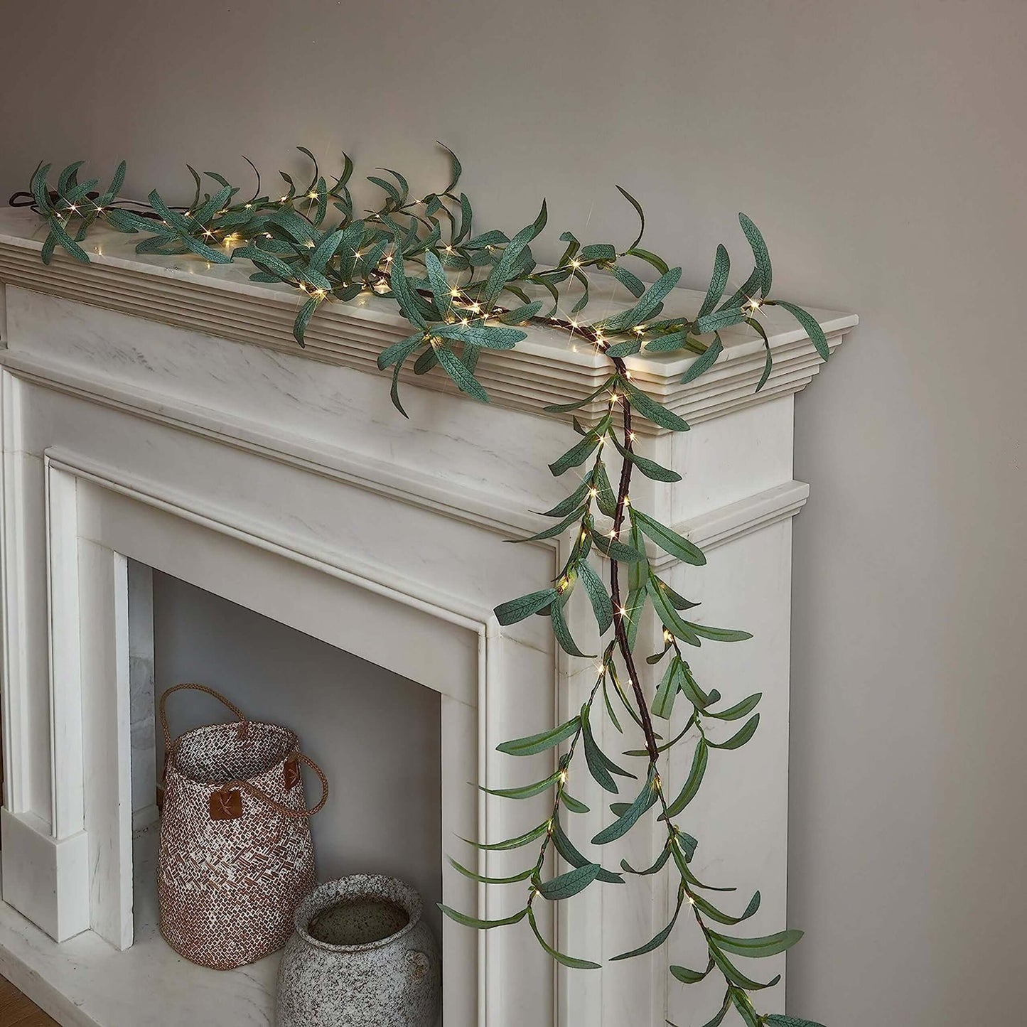 Dekorative LED Lichterkette Olivenzweig 182cm
