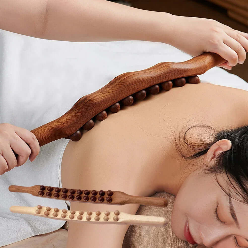 Holz Gua Sha Massage-Stab 60cm - Tiefenentspannung