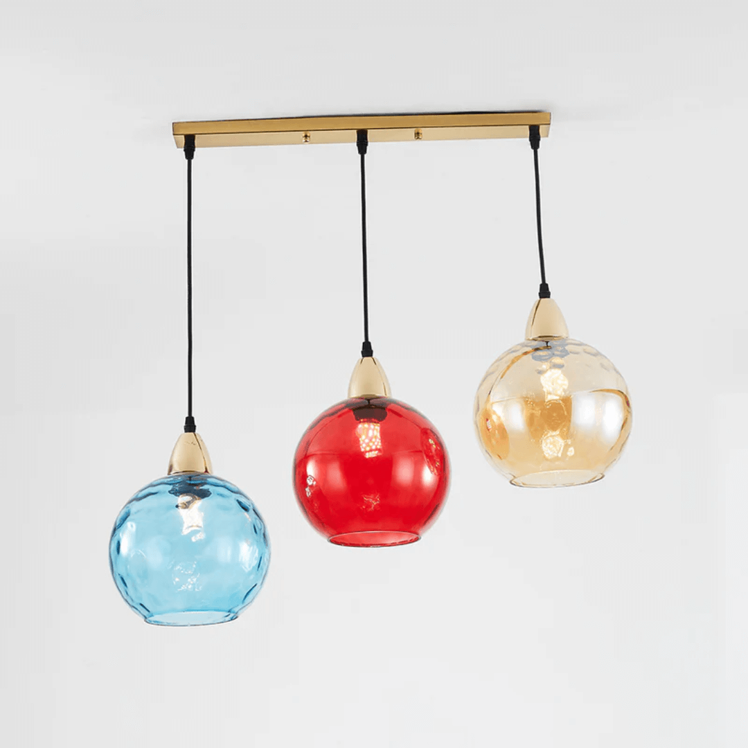 Moderne 3er Cluster Pendelleuchte Glas