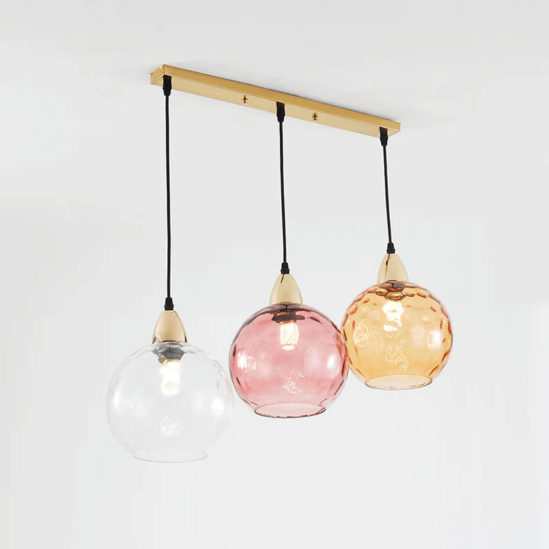 Moderne 3er Cluster Pendelleuchte Glas