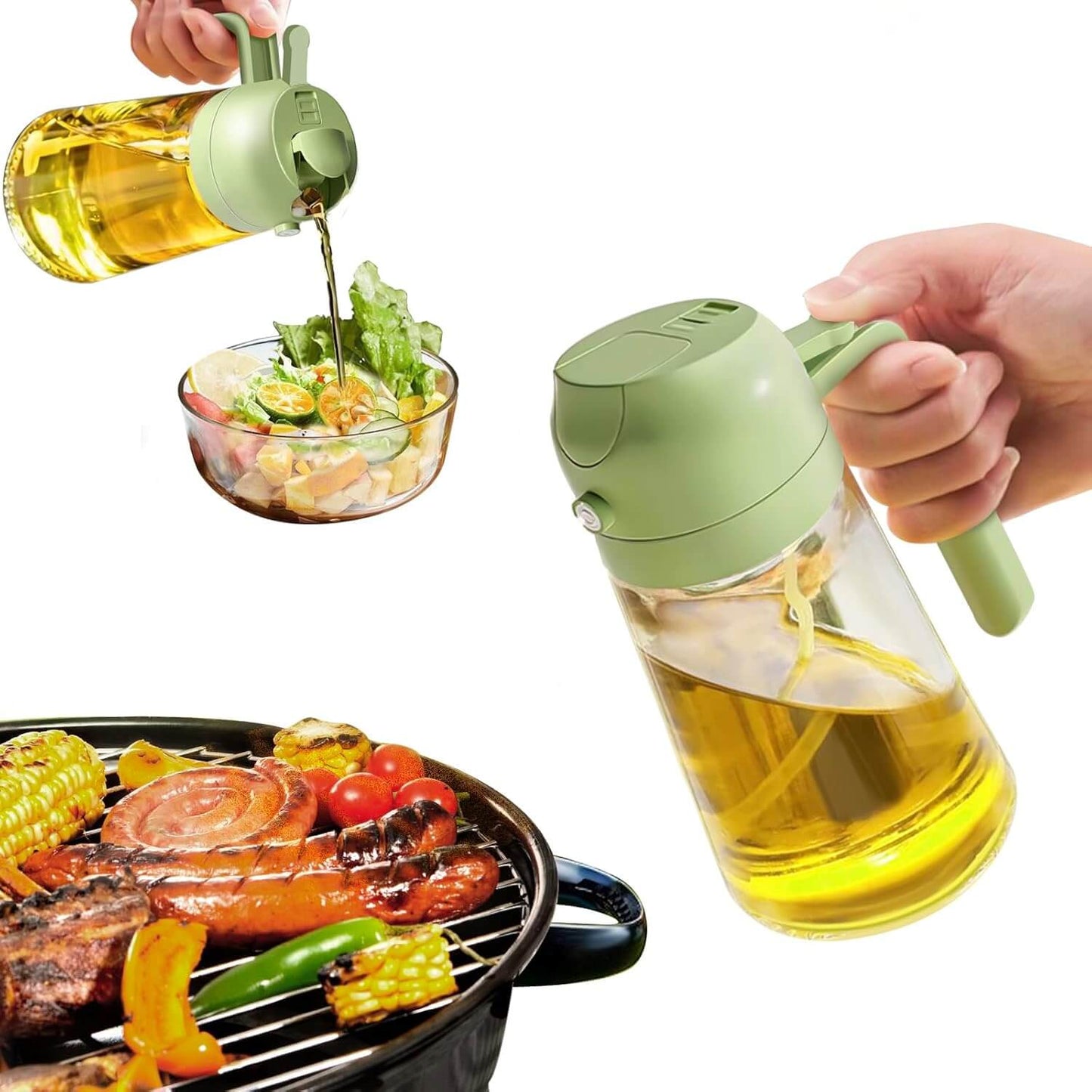 2-in-1 Ölsprüher, 470ml, Glas, DualSpray