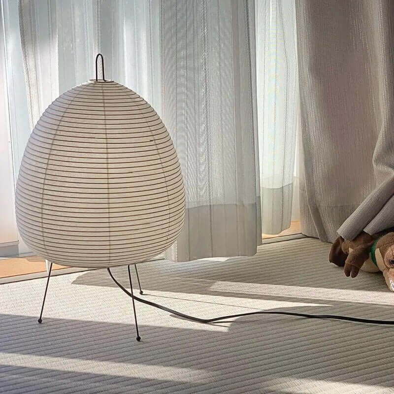 Lampe LED japonaise en papier de riz, lampadaire de salon