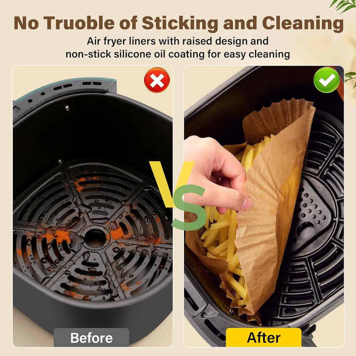 Barquettes en papier jetables pour friteuse à air, avec revêtement antiadhésif