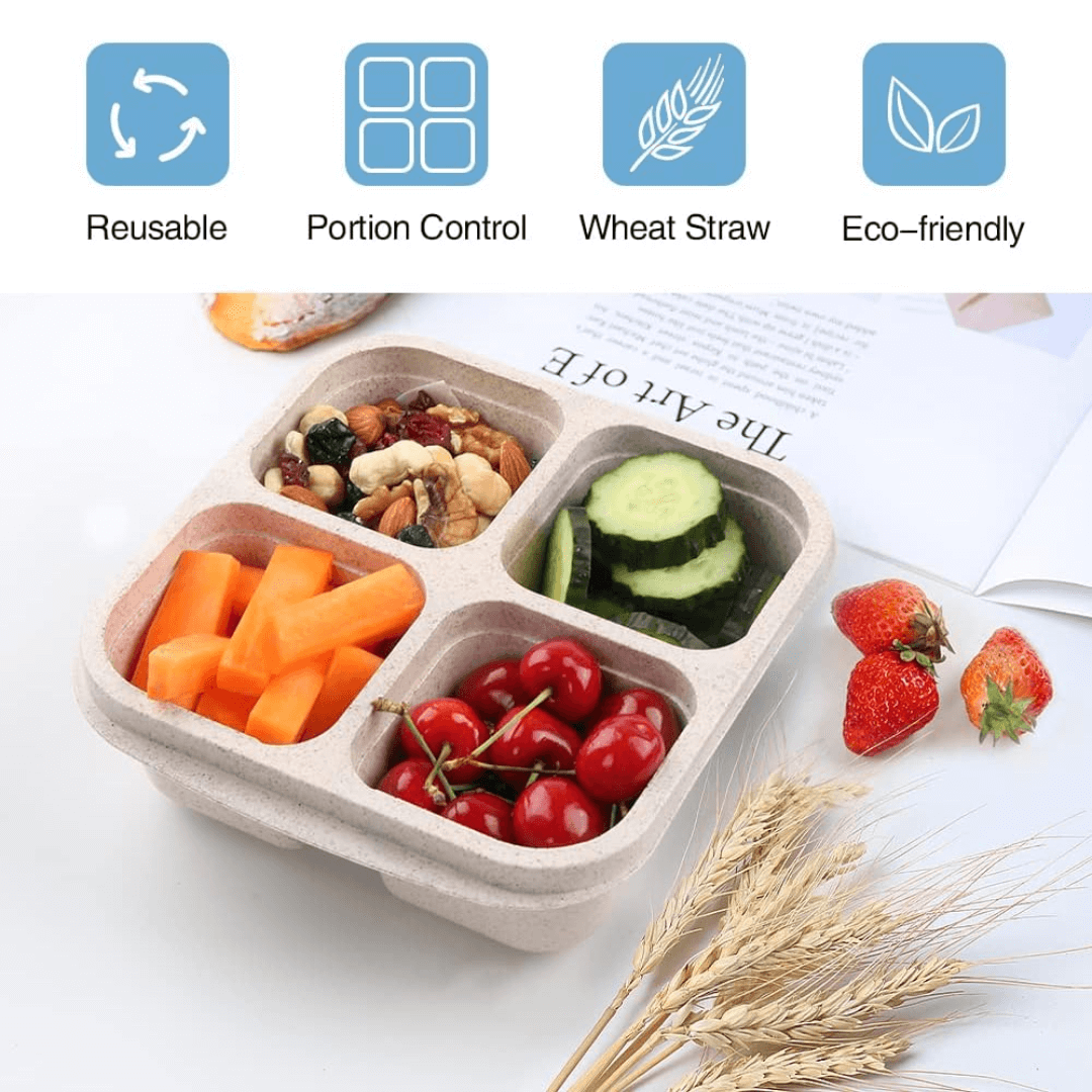 4-Fach Bento-Box Meal-Prep-Behälter