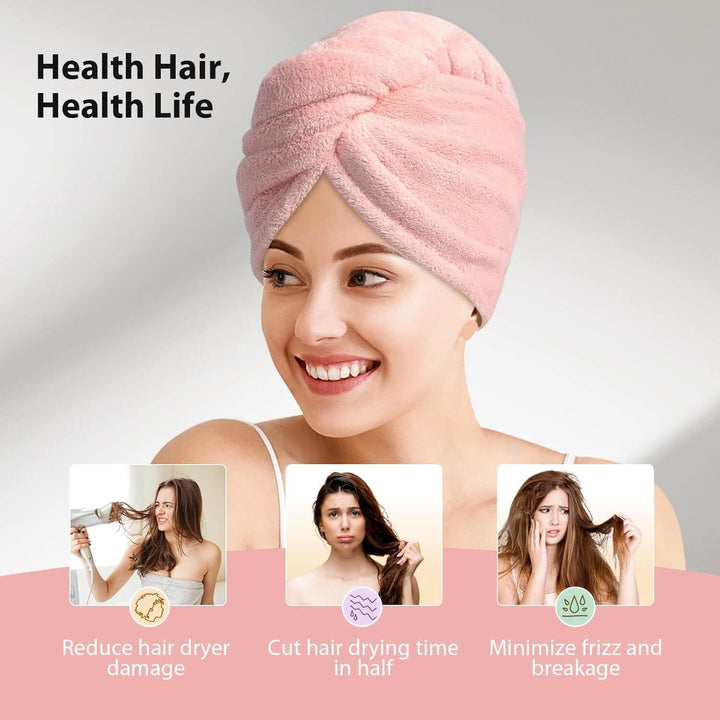 3er Pack Mikrofaser Haarhandtuch Turban mit Knoten