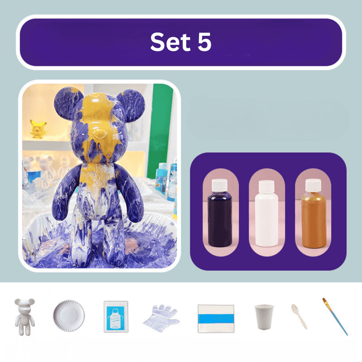 Ours décoratif peint à la main - décoration d'intérieur colorée