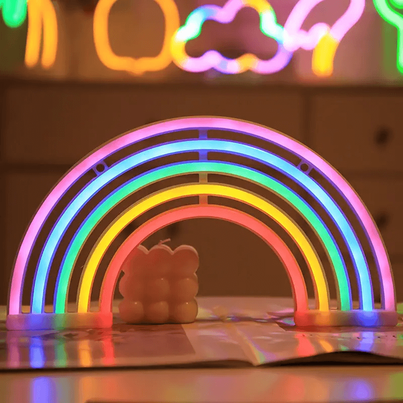 Lampe d'ambiance LED décorative veilleuse arc-en-ciel