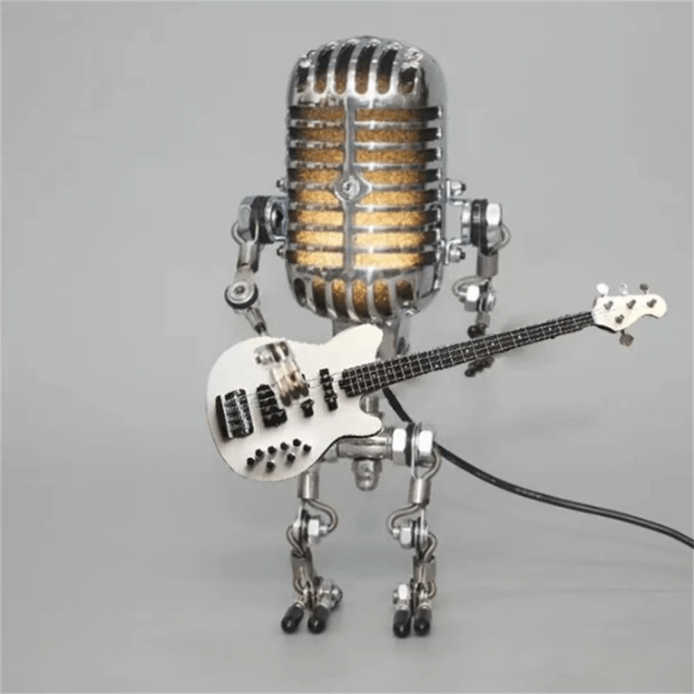 Dimmbare Roboter Tischleuchte mit Gitarre