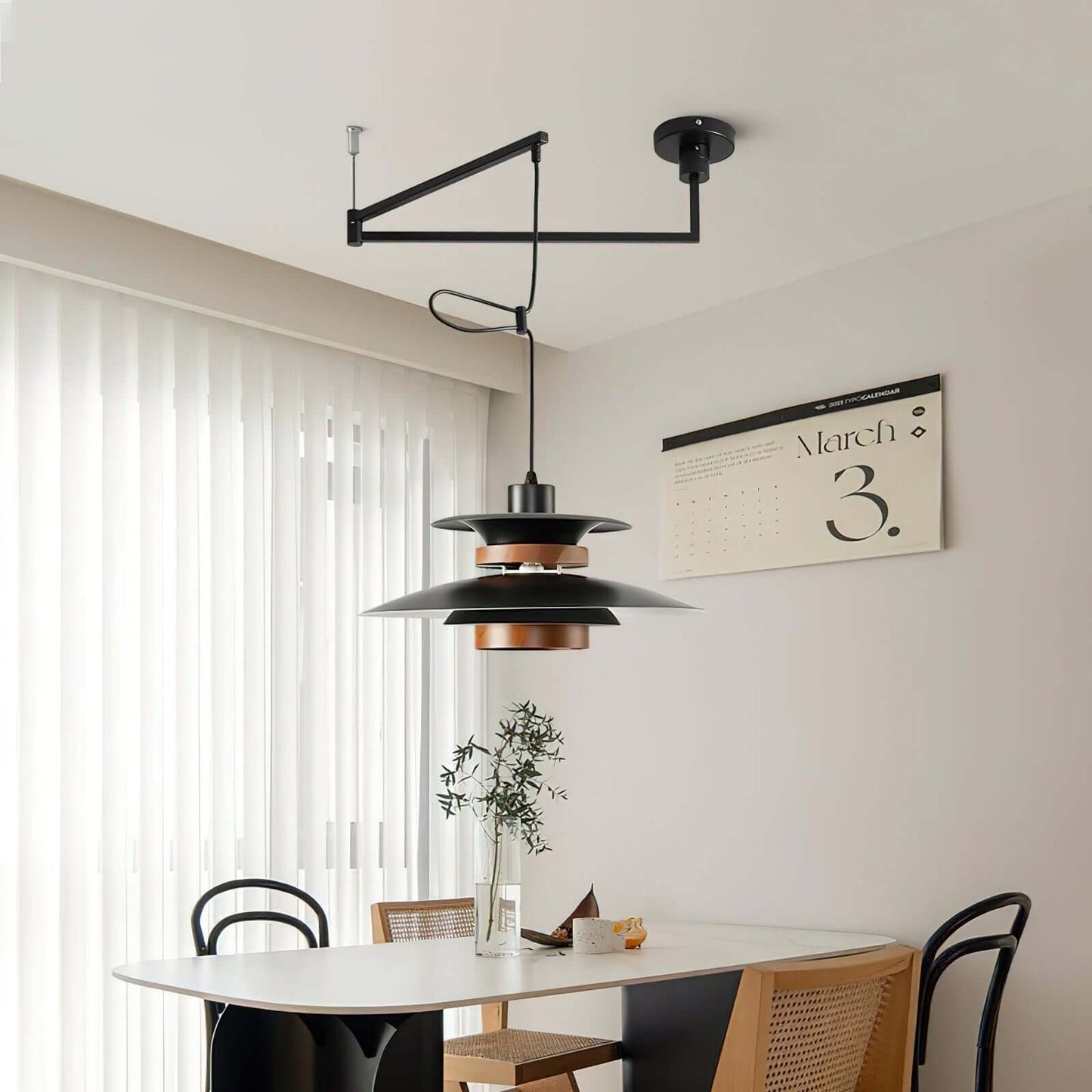 4-Schirm Pendelleuchte - Schwenkarm Design