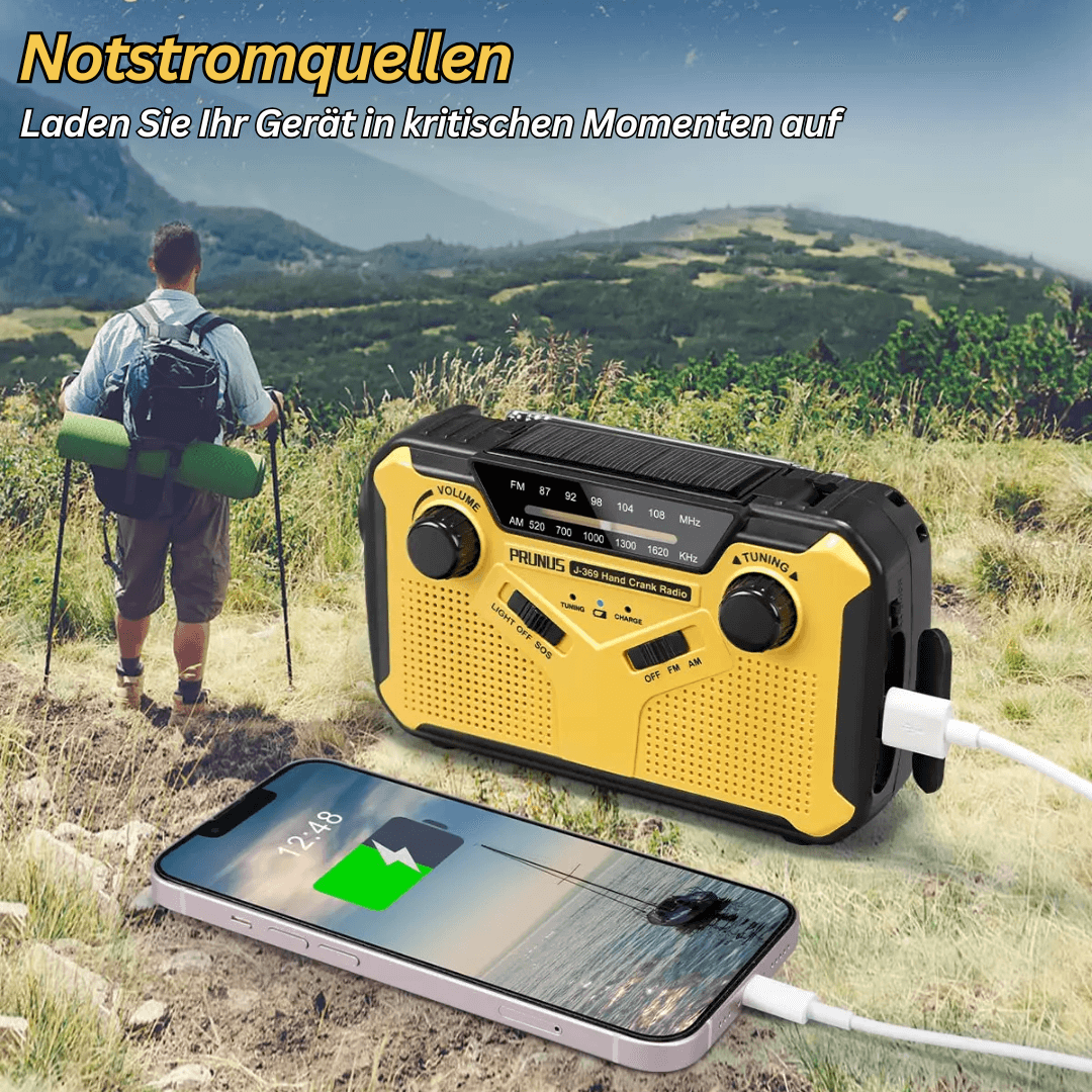 Multifunktions-Notfallradio mit Kurbel & Solar