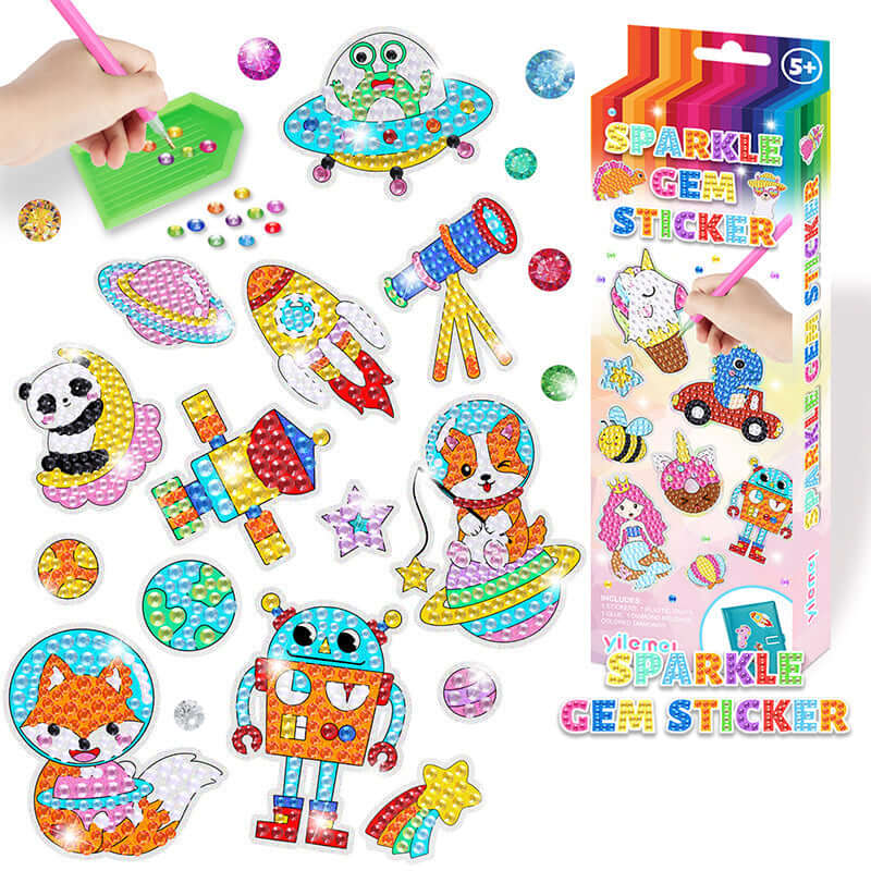 Kinder-Diamant-Sticker Set - Glitzernde Bastel-Steine