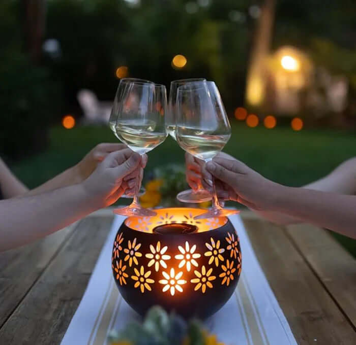 Lampe à parfum en céramique à motif floral 10 cm