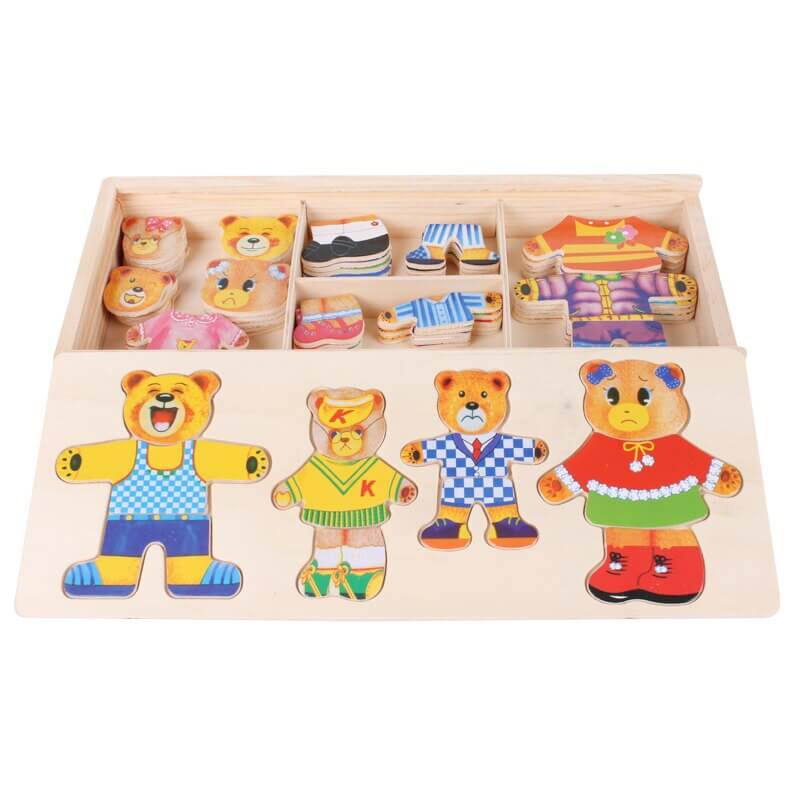 Puzzles en bois pour tout-petits – Jeu de tenues créatives