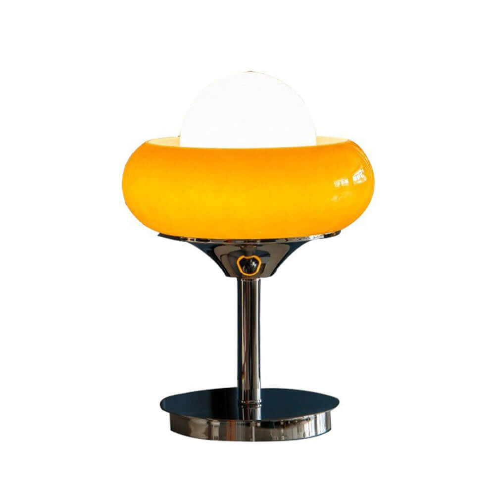 Lampe de table vintage Bauhaus en verre jaune