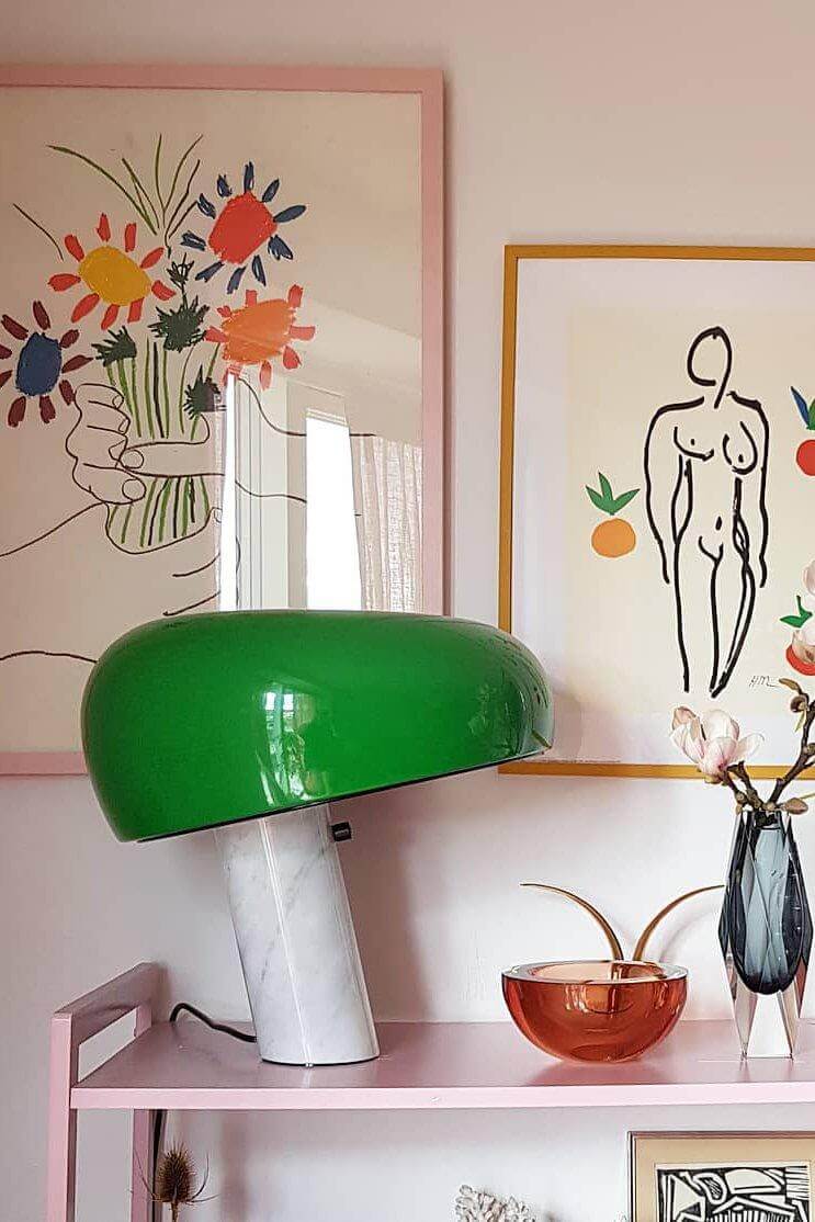 Lampe de table design en marbre