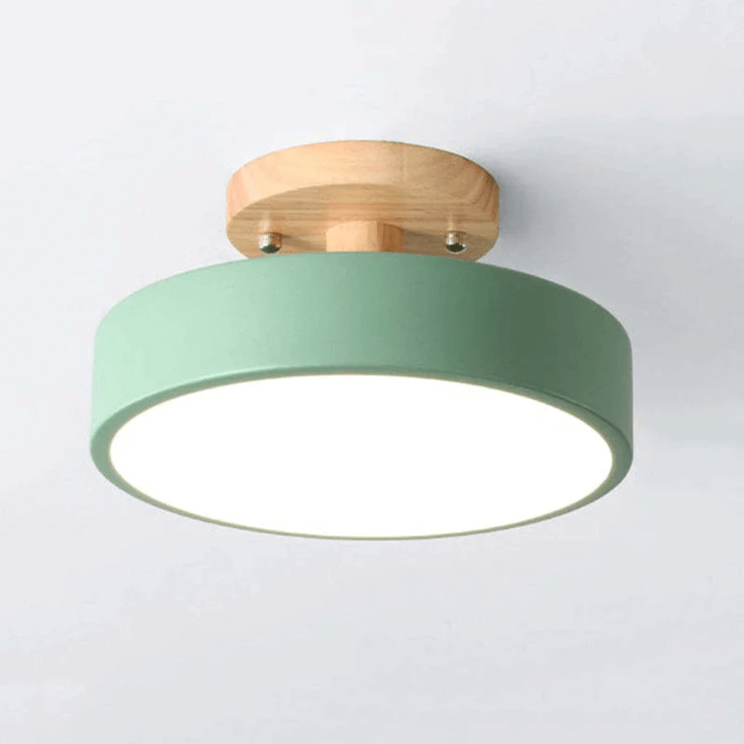 Plafonnier LED rond moderne en bois acrylique
