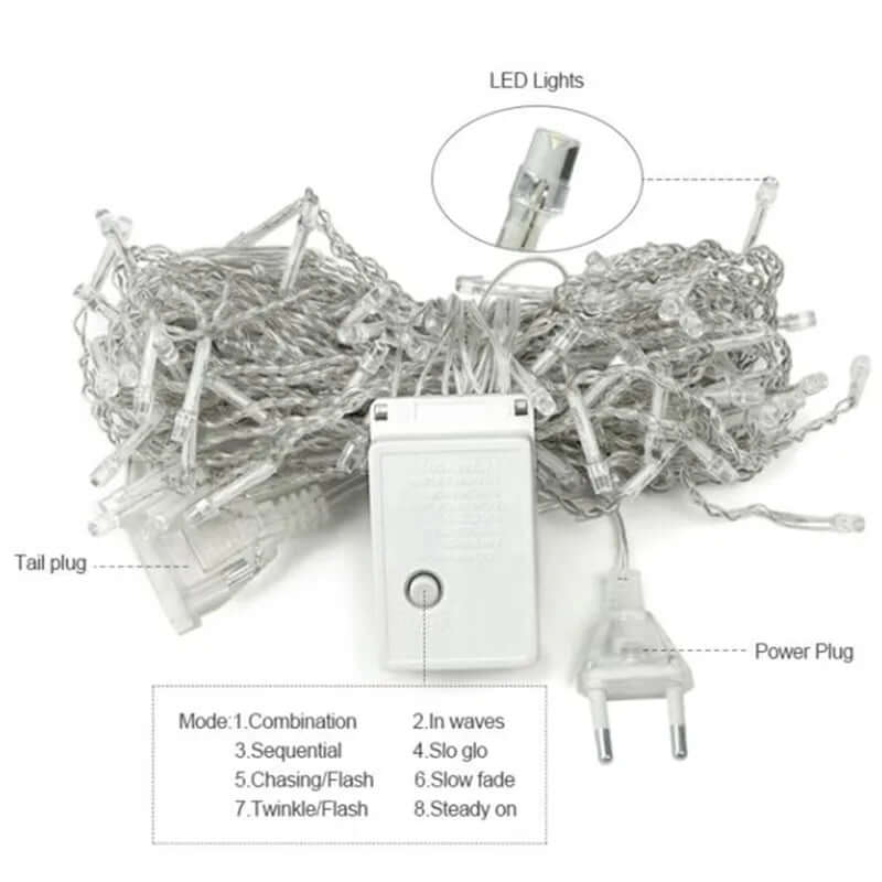 LED Eiszapfen Lichterkette 4,8m