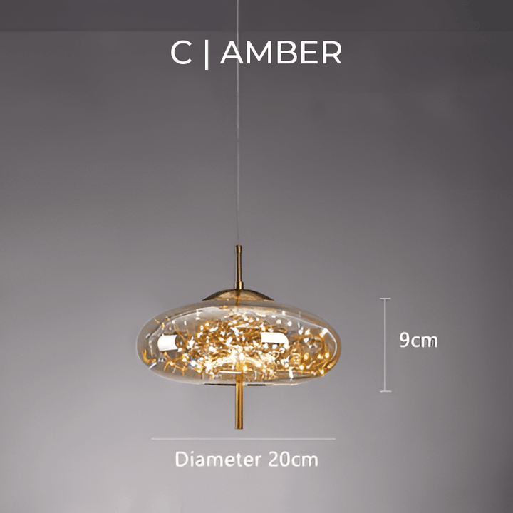 Élégante suspension en verre marron