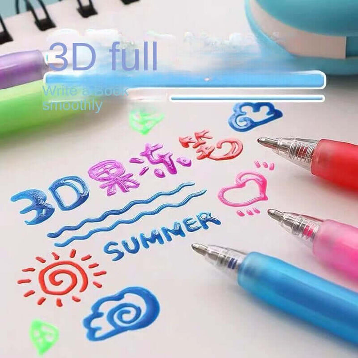 Lot de 12 stylos gel 3D pour l'art créatif