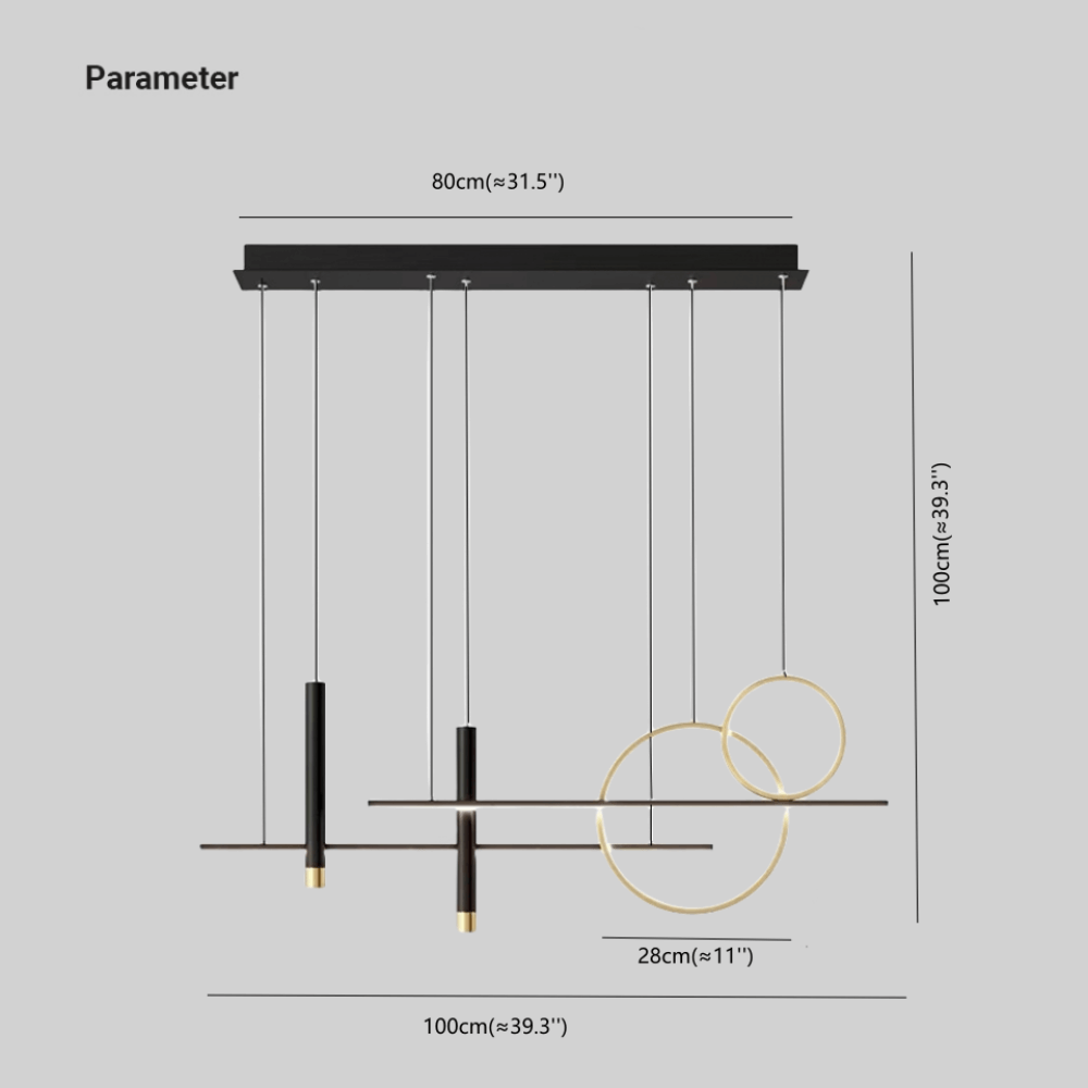 Suspension LED moderne noire
