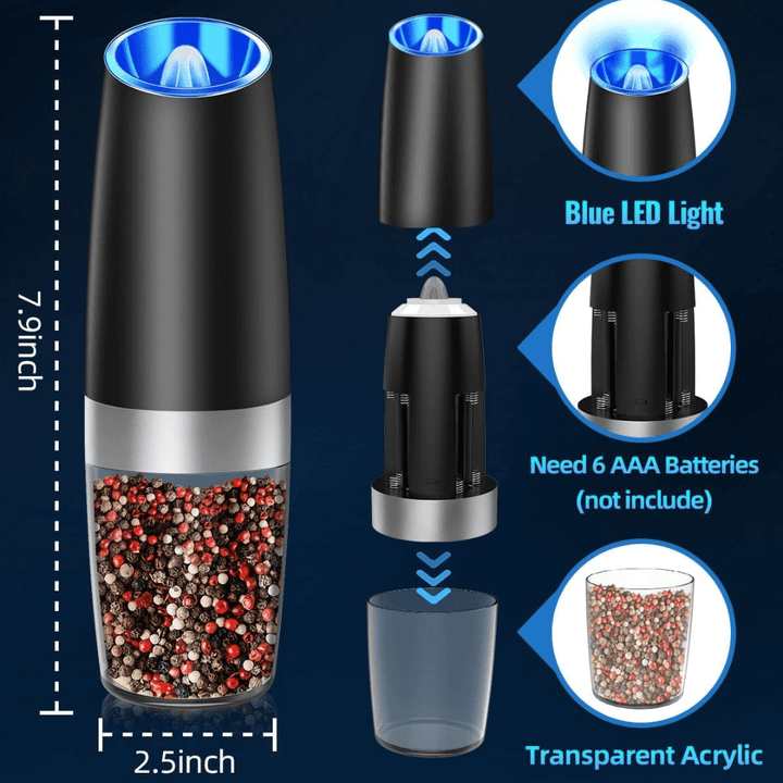 Elektrische Pfeffermühle & Salzmühle Set - Wiederaufladbar