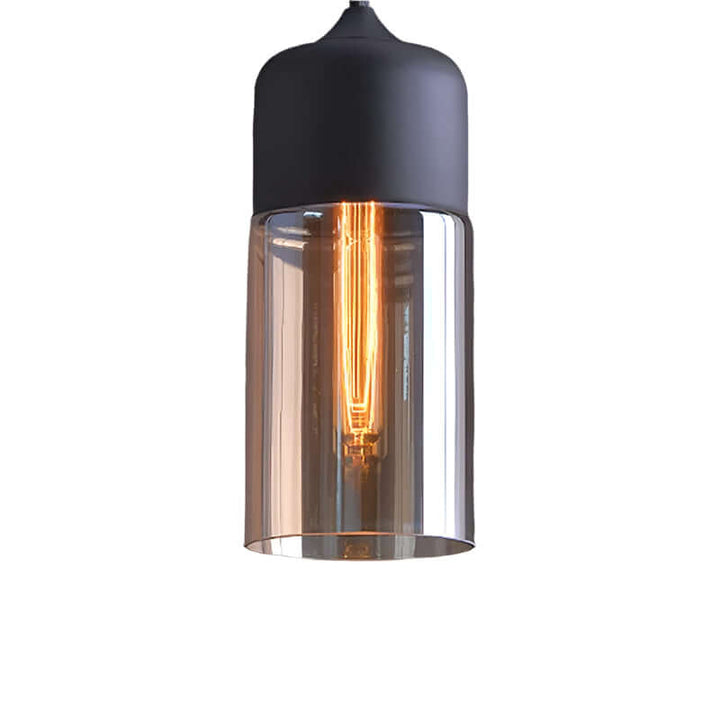 Suspension LED moderne en verre et métal combinés