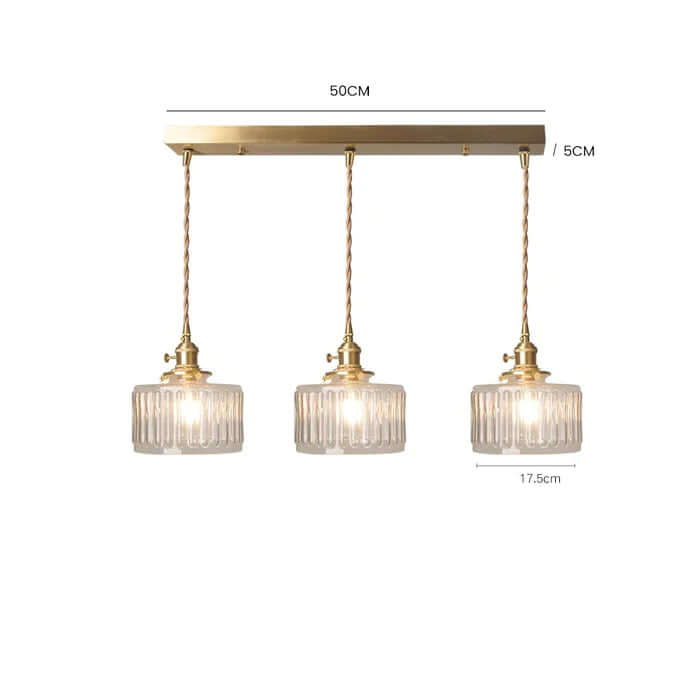 Lampe suspendue élégante en verre cristal vintage