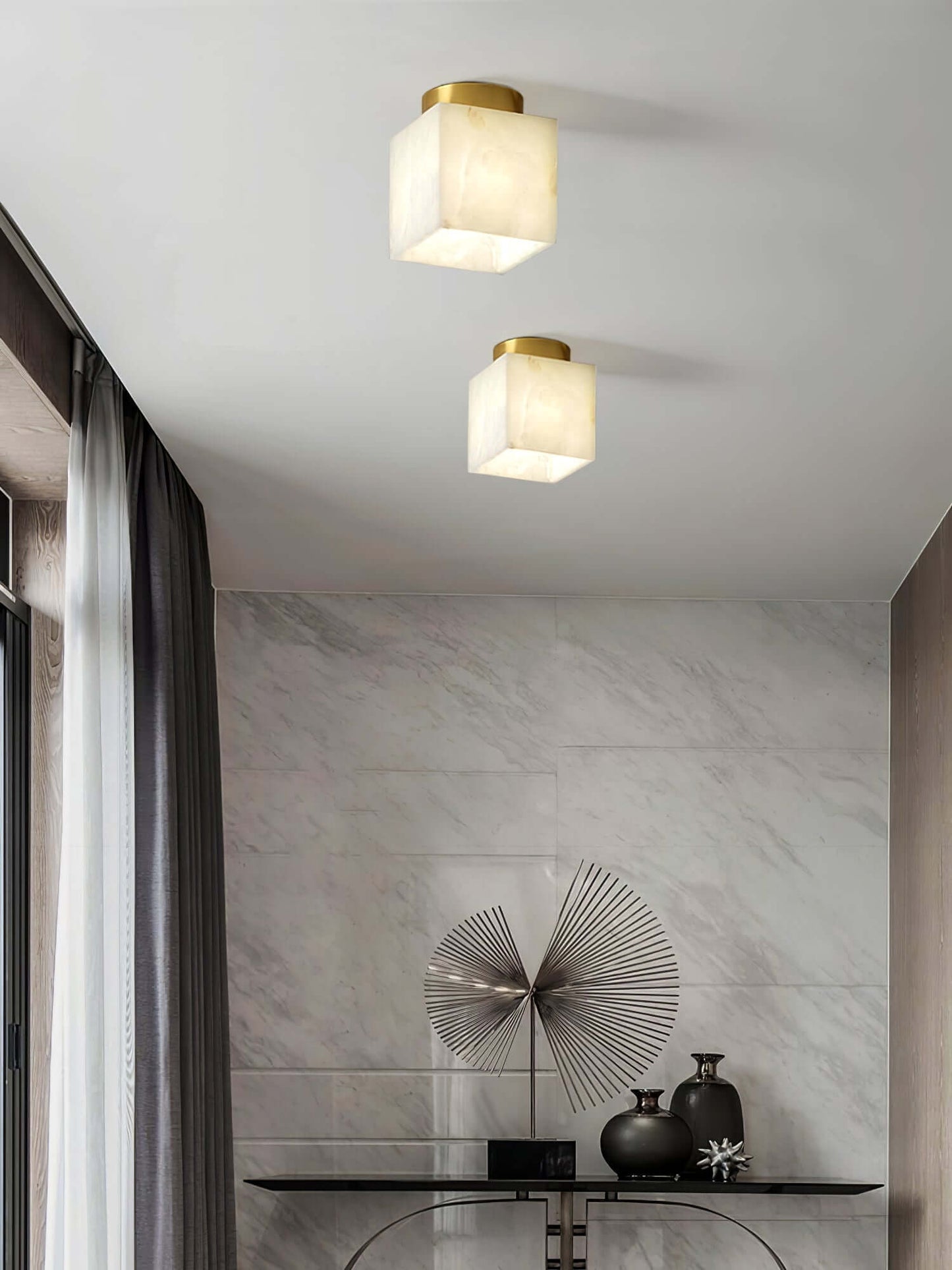 Mond Alabaster Deckenleuchte, Modern LED, 15cm