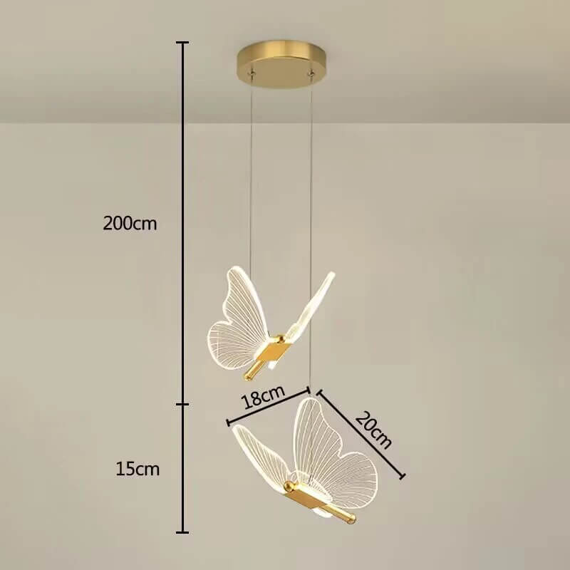 Lampe suspendue décorative en forme de papillon