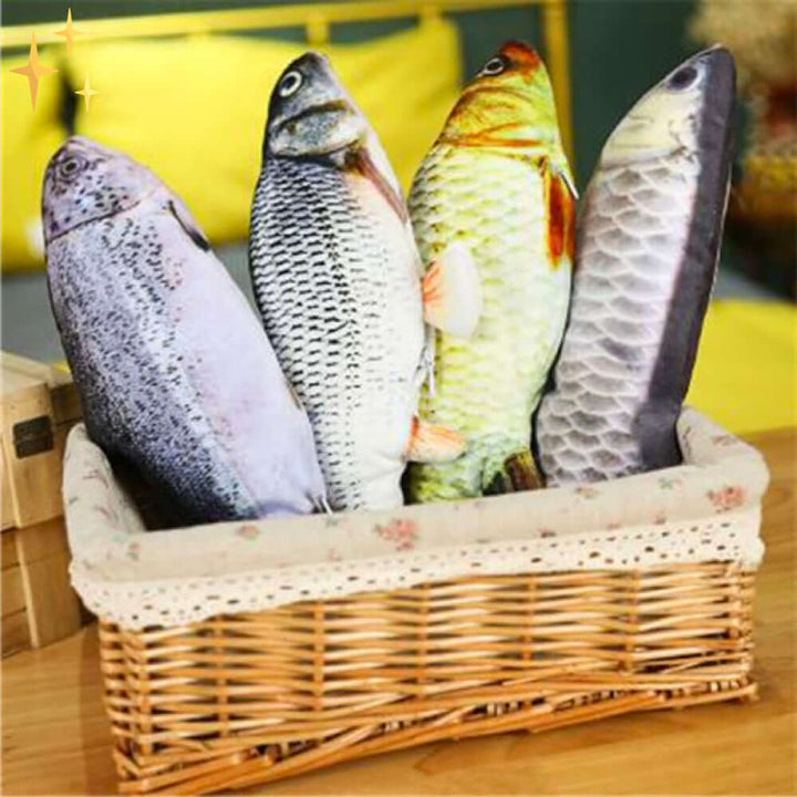 Ensemble de jouets interactifs pour chat - 4 poissons mobiles