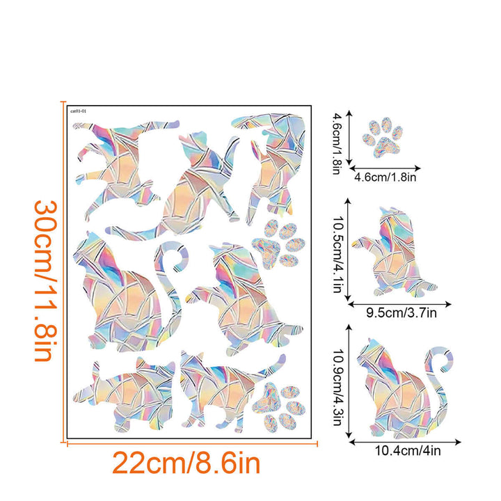 Décoration de fenêtre arc-en-ciel - autocollante, colorée, décorative