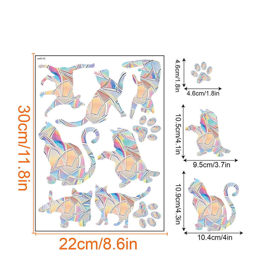 Décoration de fenêtre arc-en-ciel - autocollante, colorée, décorative