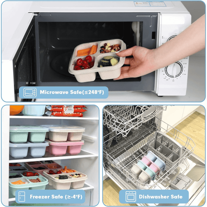 Boîte à bento à 4 compartiments pour la préparation des repas