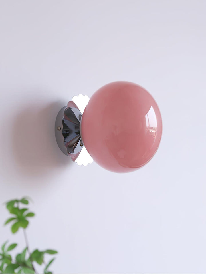 Applique murale moderne en verre rose