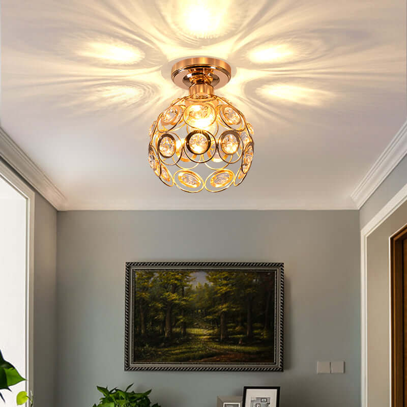 Luxuriöse Goldene Ball Deckenleuchte