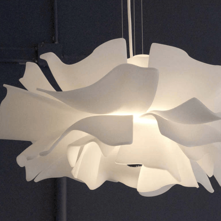 Lampe suspendue moderne fleur en métal blanc