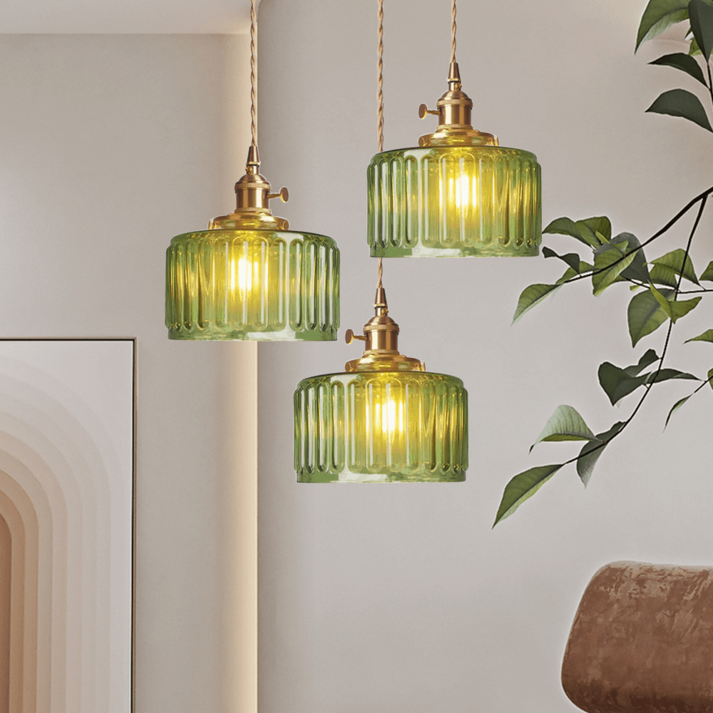 Lampe suspendue élégante en verre cristal vintage
