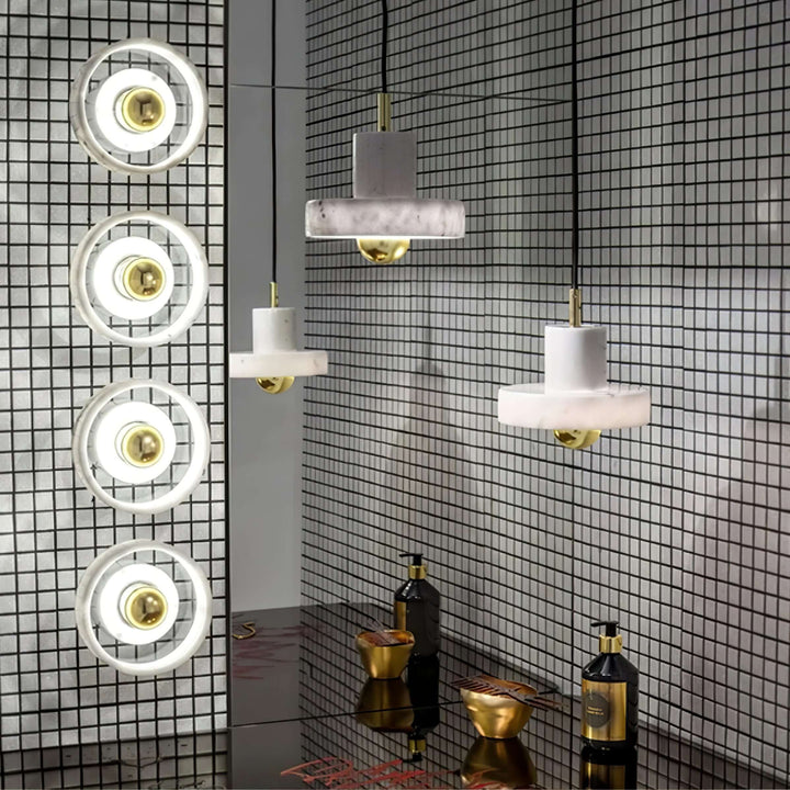 Suspension en marbre avec LED intégrée