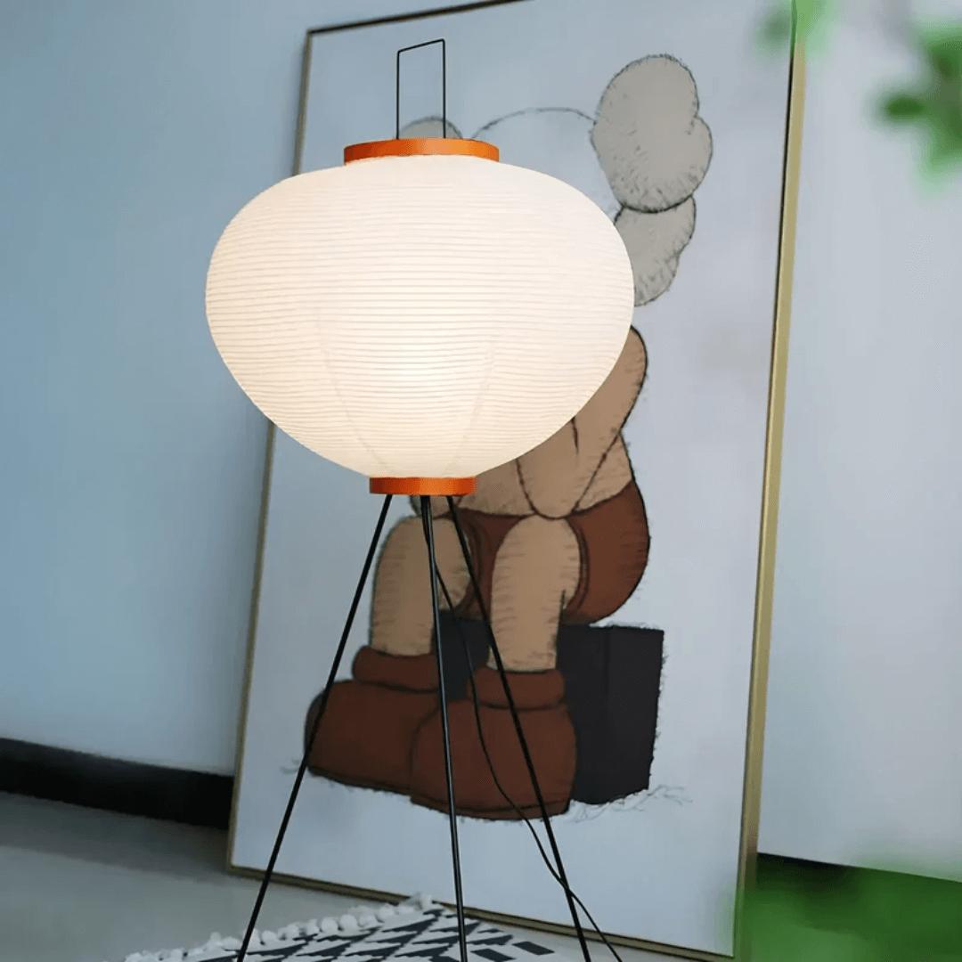 Lampadaire en papier de riz LED blanc chaud