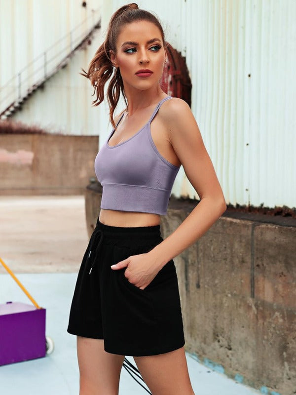 "3er Pack gepolsterter Damen Sport-BH, crisscross Design, nahtlos, für Yoga und Fitness, vielseitige Farben"