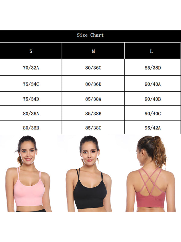 "3er Pack gepolsterter Damen Sport-BH, crisscross Design, nahtlos, für Yoga und Fitness, vielseitige Farben"