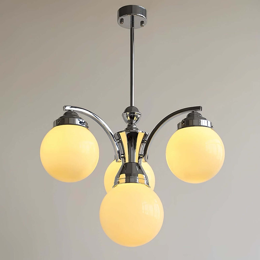 Lustre rond en verre rétro