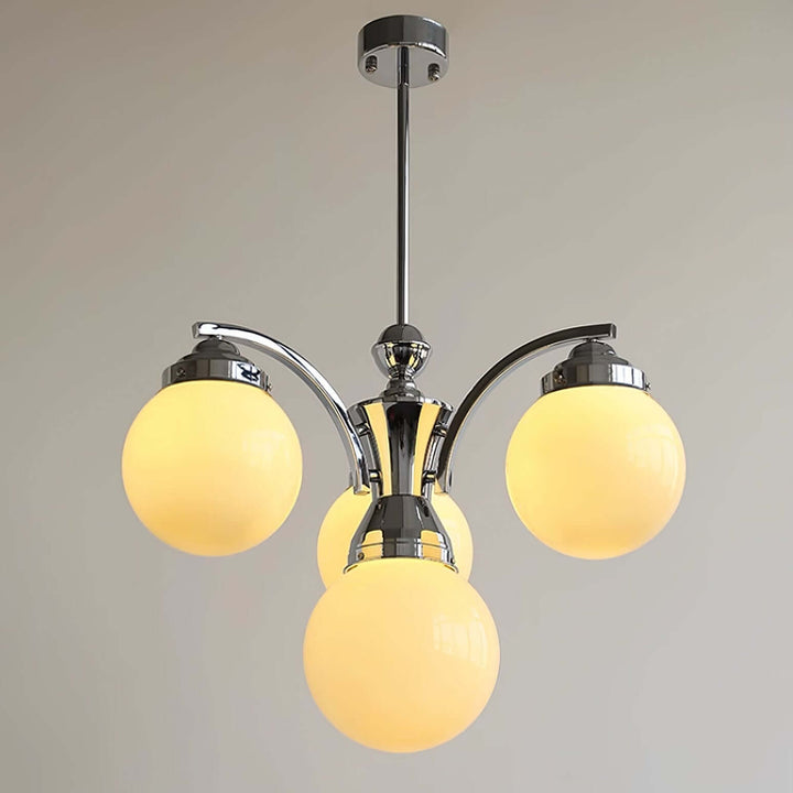 Lustre rond en verre rétro