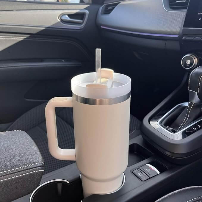 40oz Isolierter Edelstahl Reisebecher mit Griff & Strohhalm