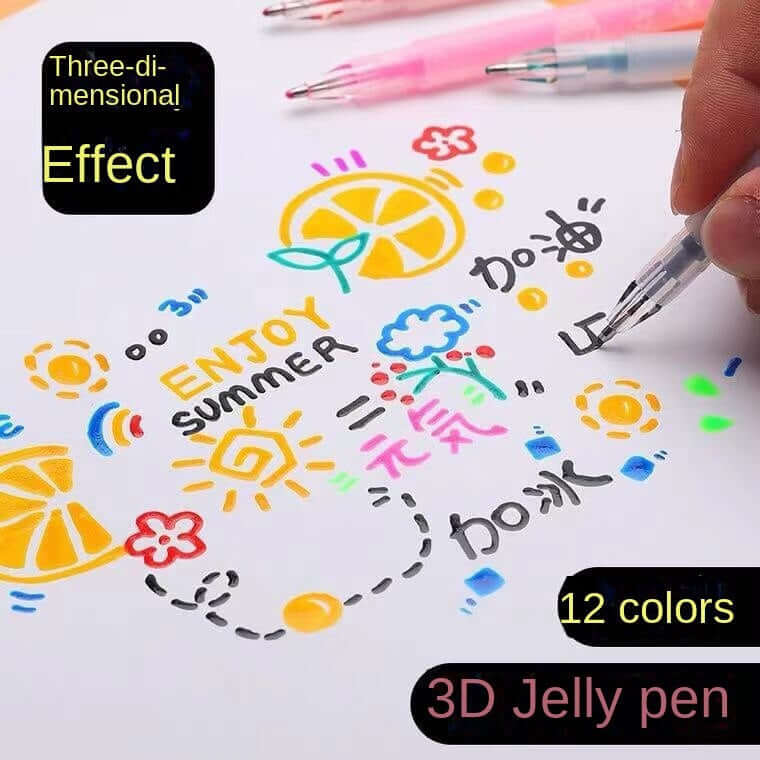 Lot de 12 stylos gel 3D pour l'art créatif